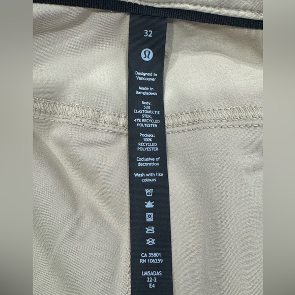 Lululemon men’s ABC Classic-Fit 5 Pocket Pant - NWT - size 32 in Trench Color - Picture 4 of 10